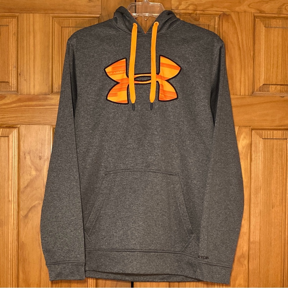 NWOT Under Armour UA Storm Embroidered Large Logo Hoodie Sweatshirt Gray Medium